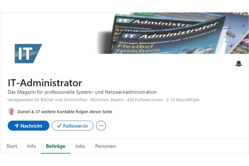 Auch auf LinkedIn versorgen wir Sie seit über eineinhalb Jahren mit aktuellen Informationen.