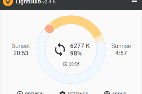 LightBulb sorgt im Tagesverlauf für augenschonende Monitoreinstellungen.