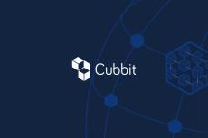 Cubbit Logo auf blauem Hintergrund